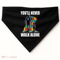 You'll Never Walk Alone Autism Awareness Dad USA-Made Doggie Bandana thumb 0