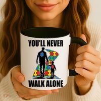 You'll Never Walk Alone Autism Awareness Dad Coffee Mug thumb 3
