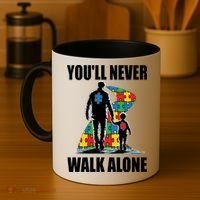 You'll Never Walk Alone Autism Awareness Dad Coffee Mug thumb 4