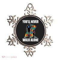 You'll Never Walk Alone Autism Awareness Dad Ornament thumb 0