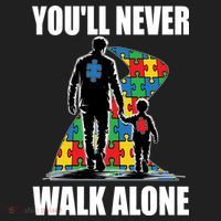 You'll Never Walk Alone Autism Awareness Dad Hat thumb 2