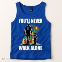 You'll Never Walk Alone Autism Awareness Dad Tank Top thumb 2