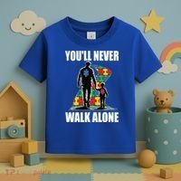 You'll Never Walk Alone Autism Awareness Dad Toddler T-Shirt thumb 3
