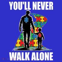 You'll Never Walk Alone Autism Awareness Dad Visor thumb 3