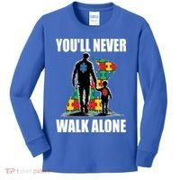You'll Never Walk Alone Autism Awareness Dad Kids Long Sleeve Shirt thumb 0
