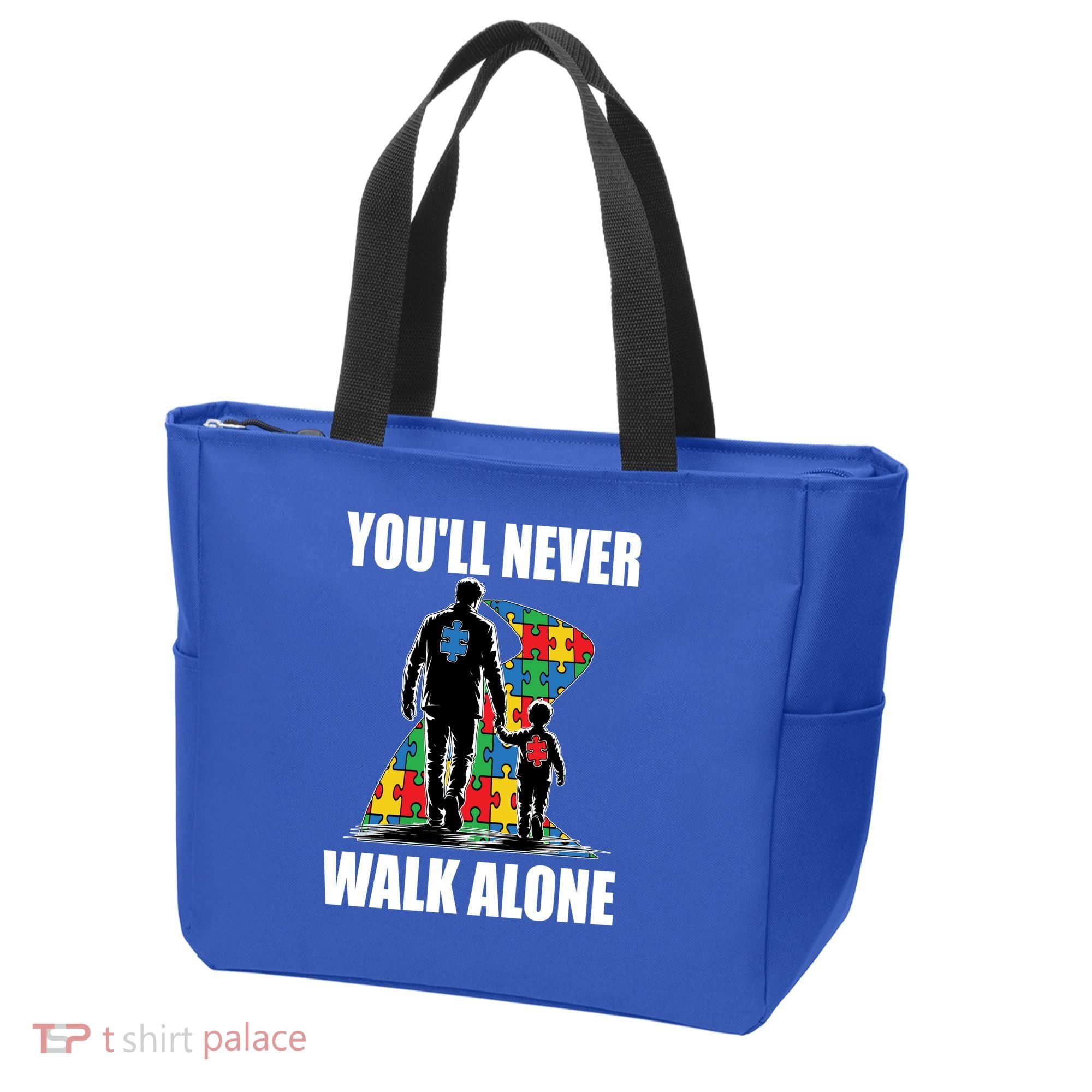 You'll Never Walk Alone Autism Awareness Dad Tote Bag