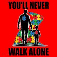 You'll Never Walk Alone Autism Awareness Dad Santa Hat thumb 1