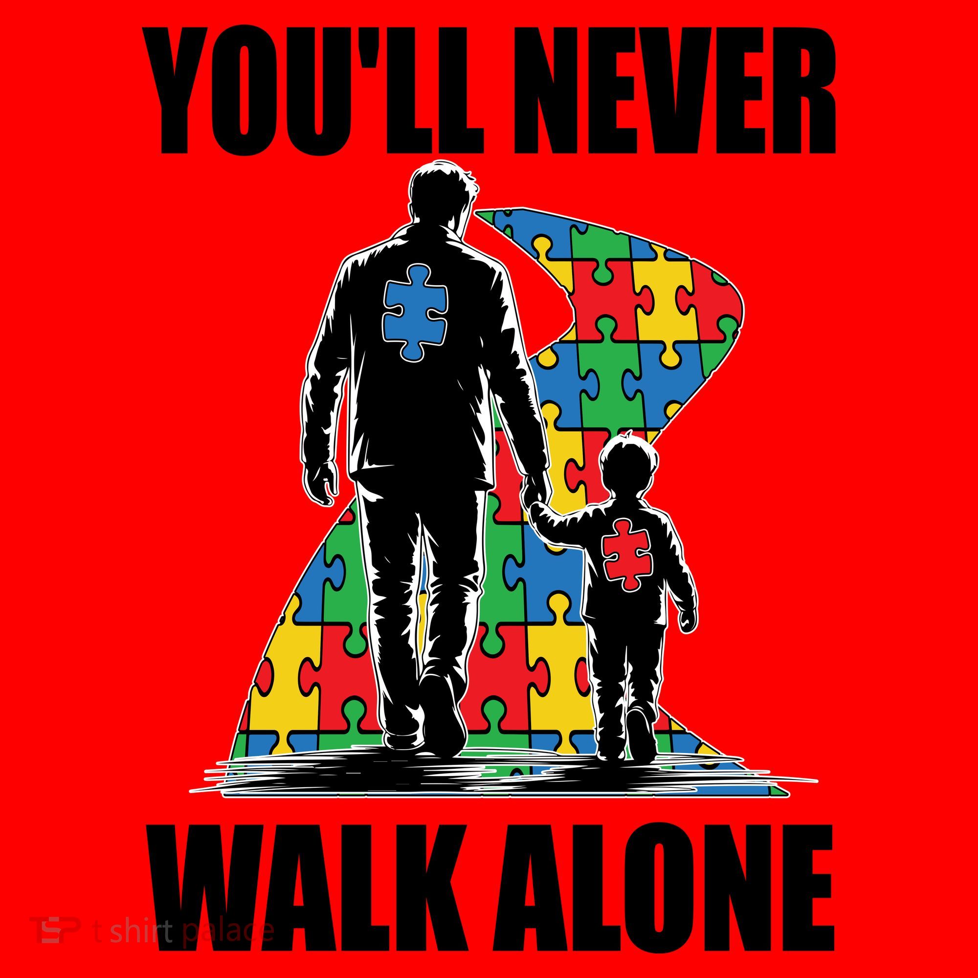 You'll Never Walk Alone Autism Awareness Dad Santa Hat