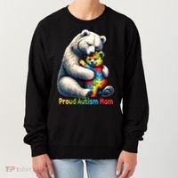 You'll Never Walk-Alone Autism Mama Mom Bear Support Autism Funny Gift Women's Sweatshirt thumb 0