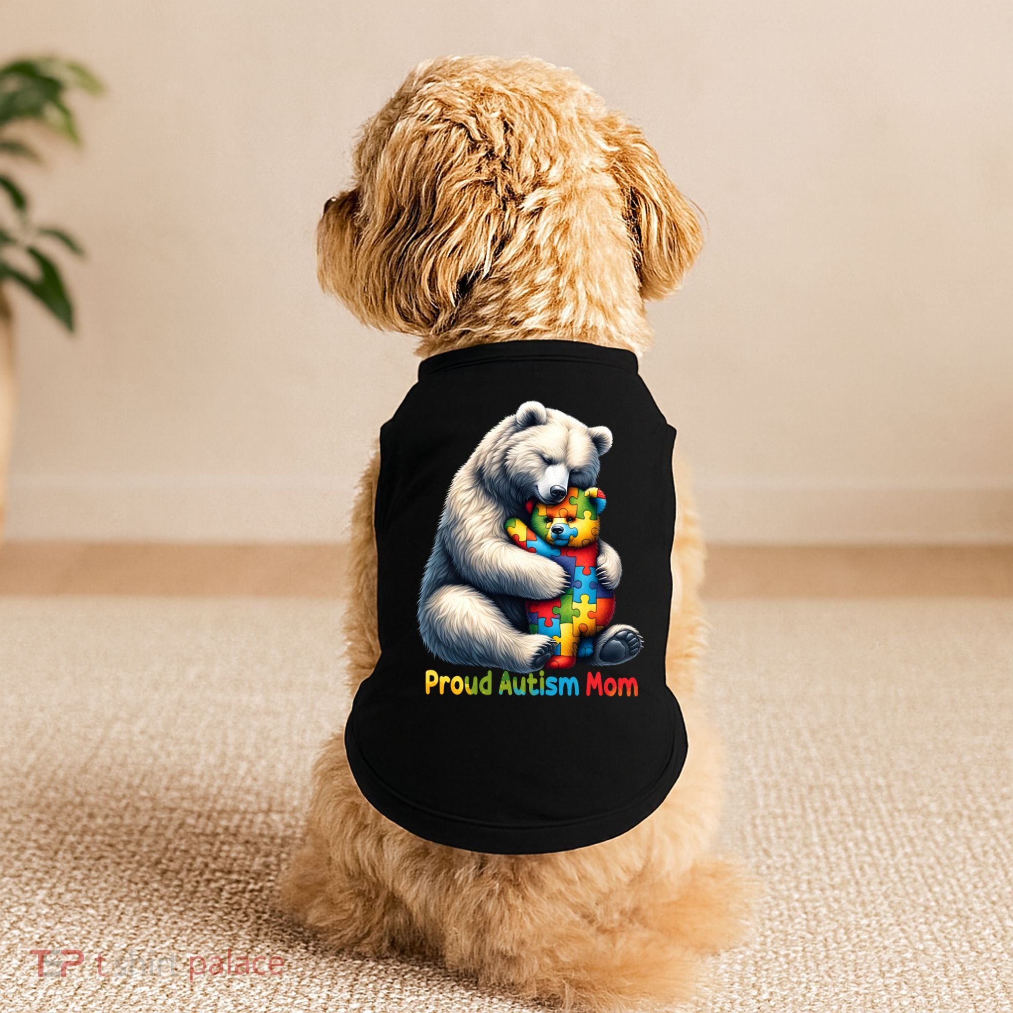 You'll Never Walk-Alone Autism Mama Mom Bear Support Autism Funny Gift Doggie Tank