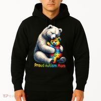 You'll Never Walk-Alone Autism Mama Mom Bear Support Autism Funny Gift Hoodie thumb 2