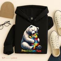 You'll Never Walk-Alone Autism Mama Mom Bear Support Autism Funny Gift Hoodie thumb 4