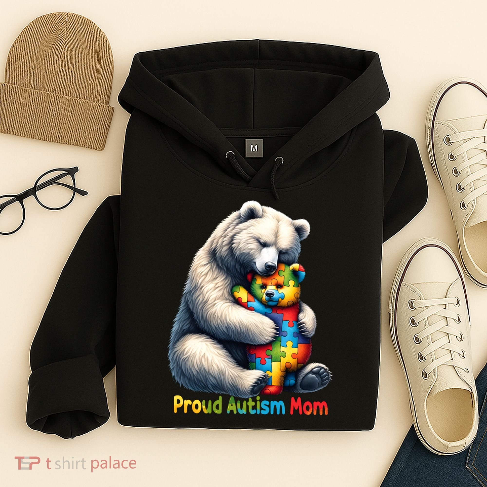 You'll Never Walk-Alone Autism Mama Mom Bear Support Autism Funny Gift Hoodie