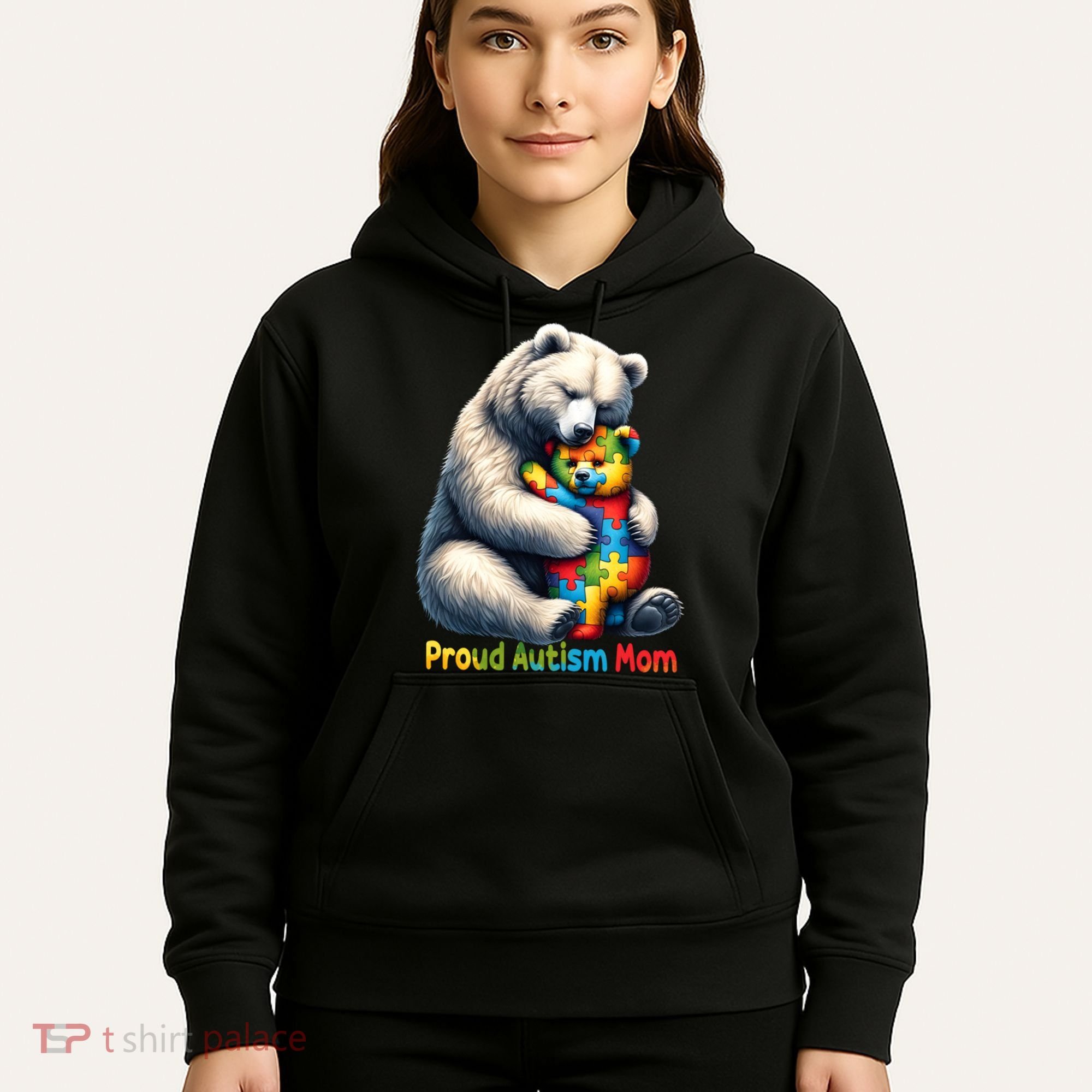 You'll Never Walk-Alone Autism Mama Mom Bear Support Autism Funny Gift Hoodie