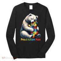 You'll Never Walk-Alone Autism Mama Mom Bear Support Autism Funny Gift Long Sleeve Shirt thumb 0