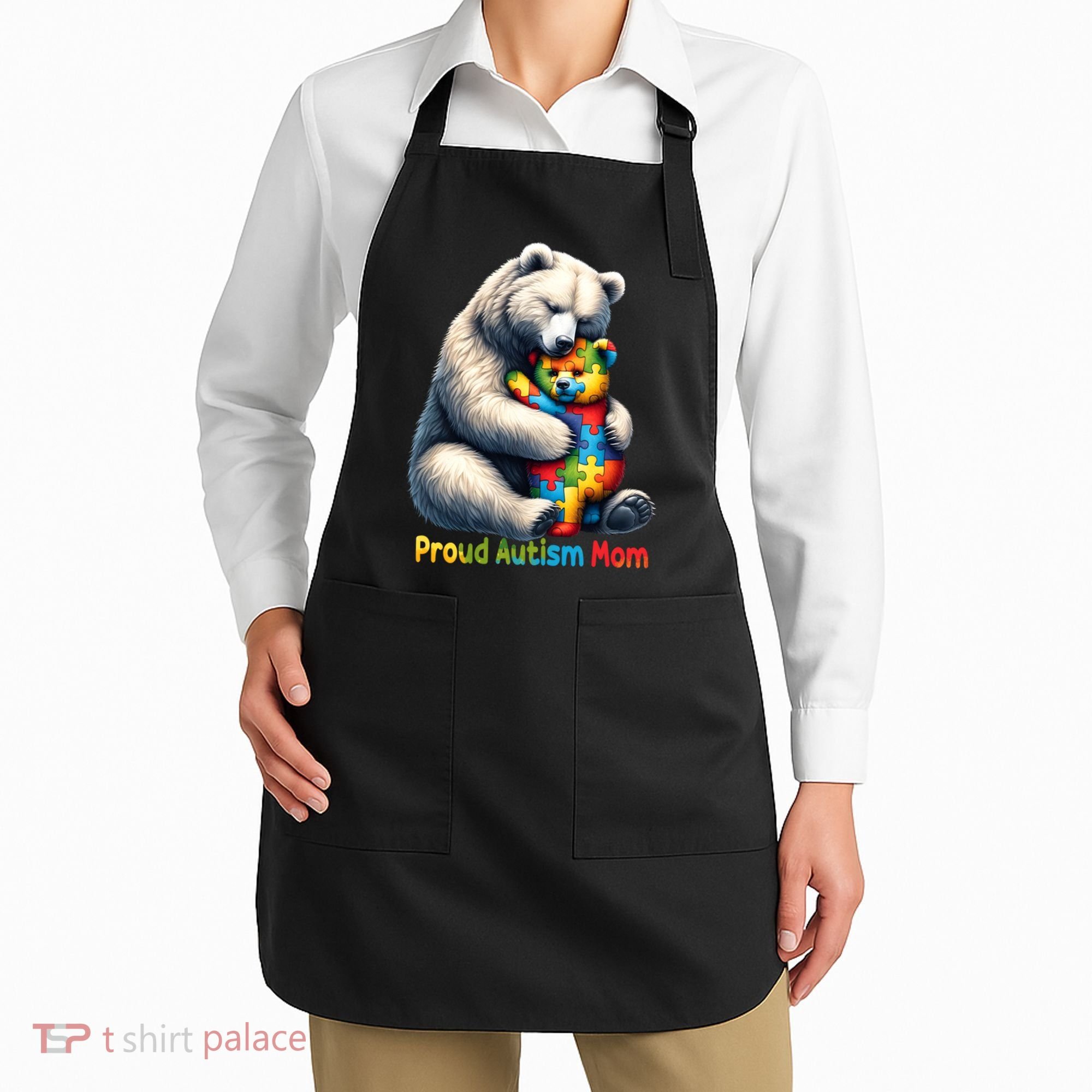 You'll Never Walk-Alone Autism Mama Mom Bear Support Autism Funny Gift Apron