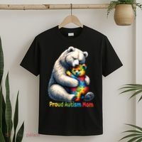 You'll Never Walk-Alone Autism Mama Mom Bear Support Autism Funny Gift T-Shirt thumb 2