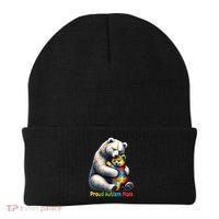 You'll Never Walk-Alone Autism Mama Mom Bear Support Autism Funny Gift Beanie thumb 0