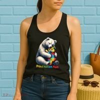 You'll Never Walk-Alone Autism Mama Mom Bear Support Autism Funny Gift Women's Tank Top thumb 2
