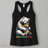 You'll Never Walk-Alone Autism Mama Mom Bear Support Autism Funny Gift Women's Tank Top thumb 3