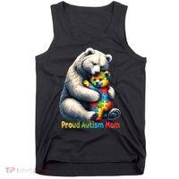 You'll Never Walk-Alone Autism Mama Mom Bear Support Autism Funny Gift Tank Top thumb 0