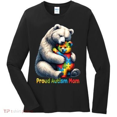 You'll Never Walk-Alone Autism Mama Mom Bear Support Autism Funny Gift Women's Long Sleeve Shirt
