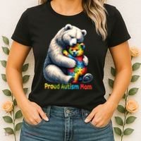 You'll Never Walk-Alone Autism Mama Mom Bear Support Autism Funny Gift Women's T-Shirt thumb 2