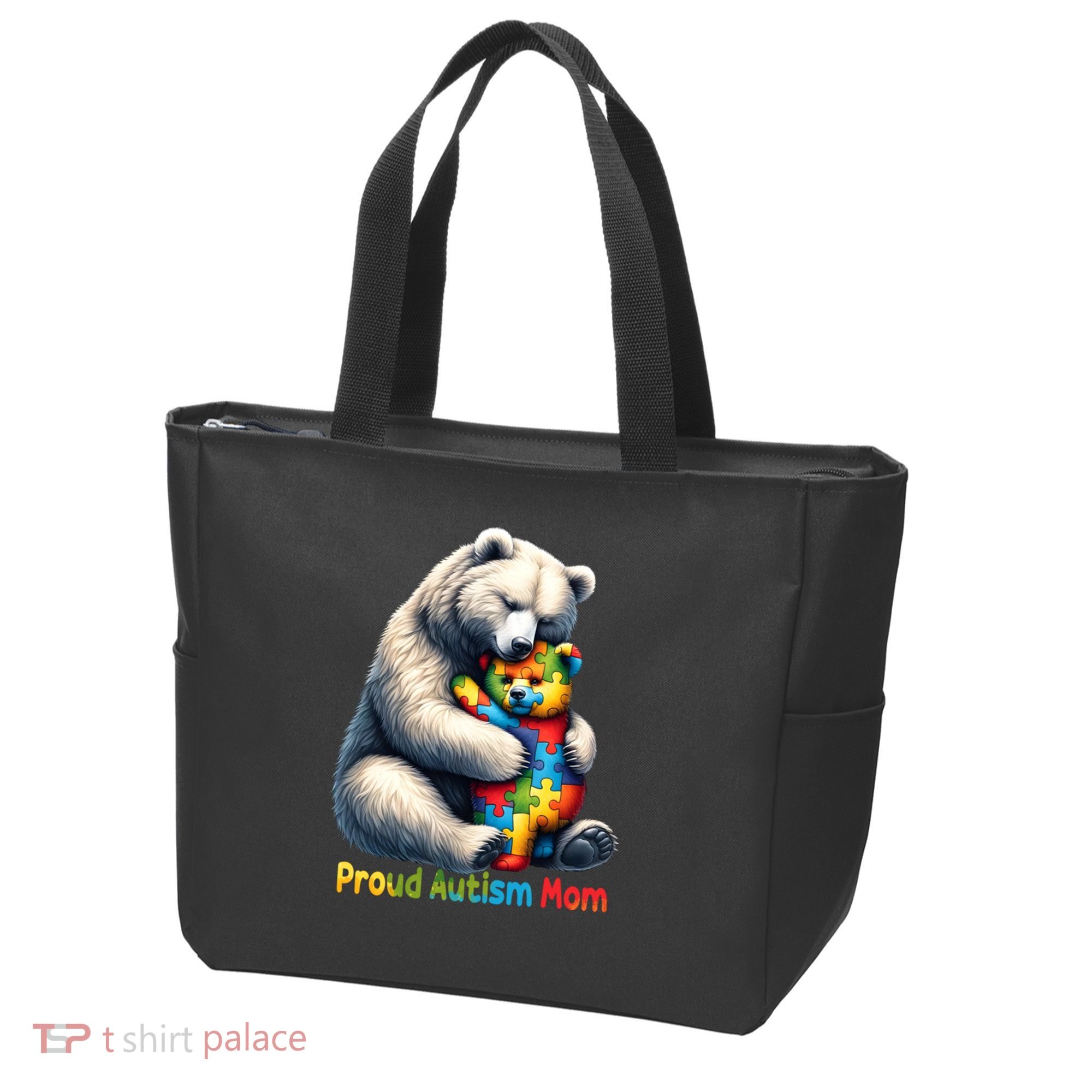 You'll Never Walk-Alone Autism Mama Mom Bear Support Autism Funny Gift Tote Bag