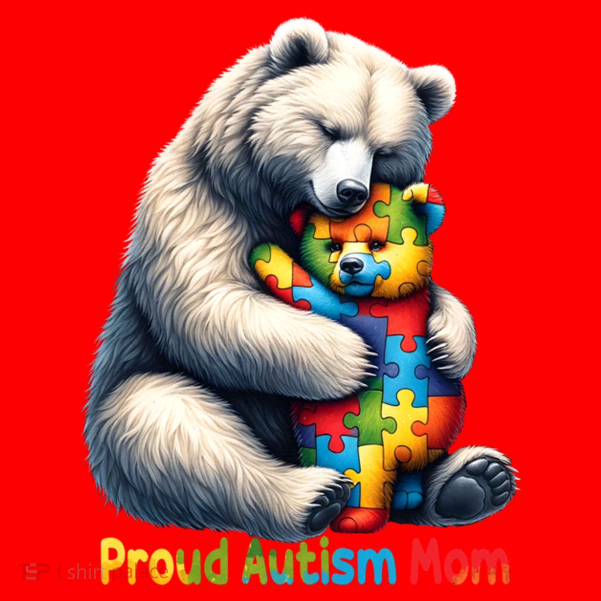 You'll Never Walk-Alone Autism Mama Mom Bear Support Autism Funny Gift Santa Hat