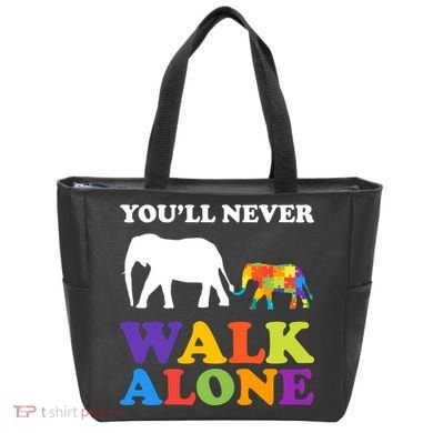 Youll Never Walk Alone Autism Awareness Elephant Tote Bag