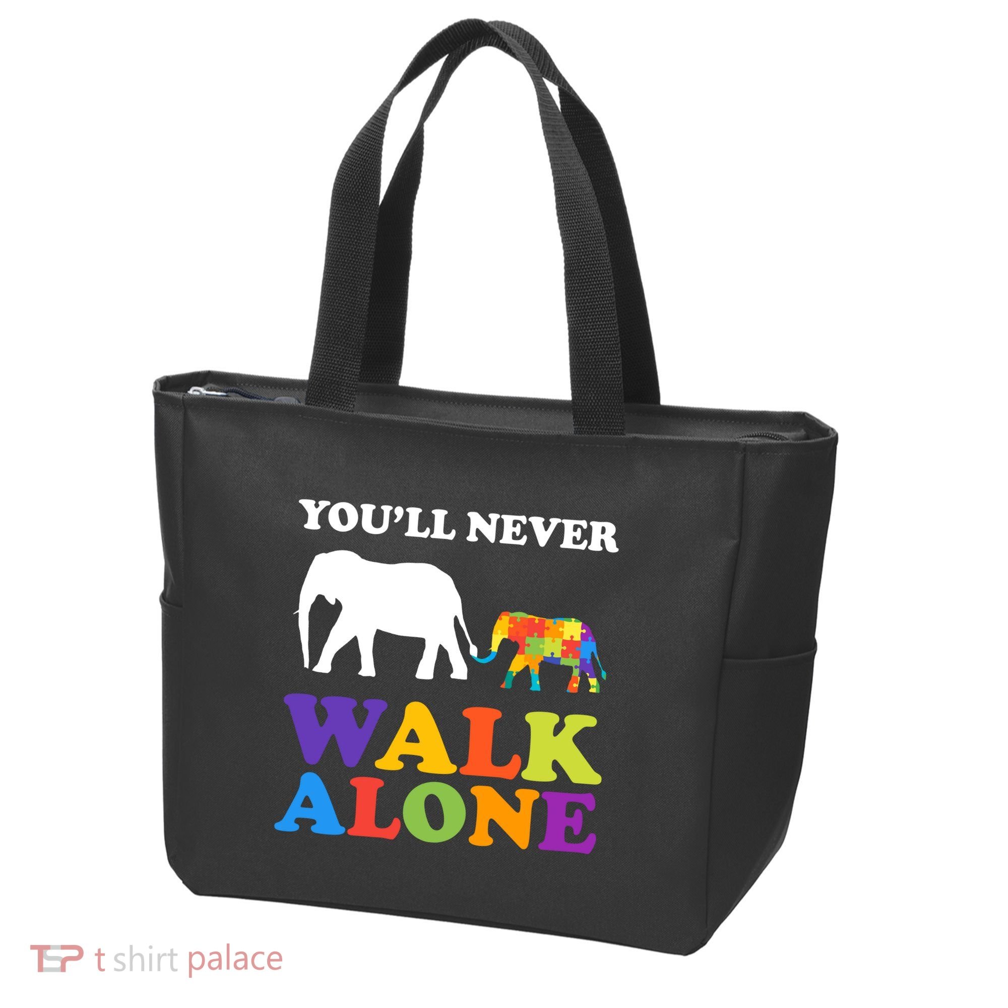 Youll Never Walk Alone Autism Awareness Elephant Tote Bag