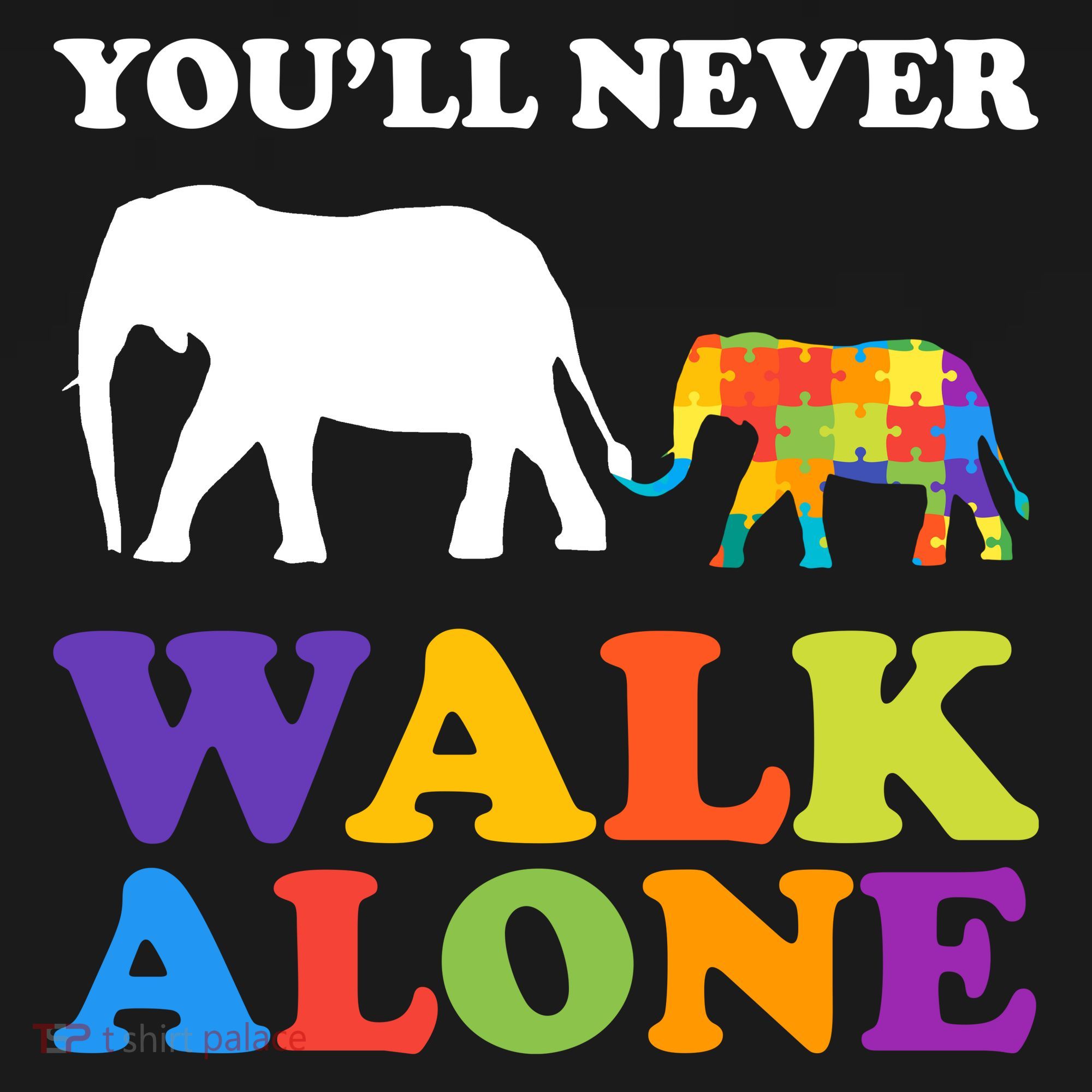 Youll Never Walk Alone Autism Awareness Elephant Tote Bag