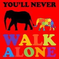 Youll Never Walk Alone Autism Awareness Elephant Santa Hat thumb 1