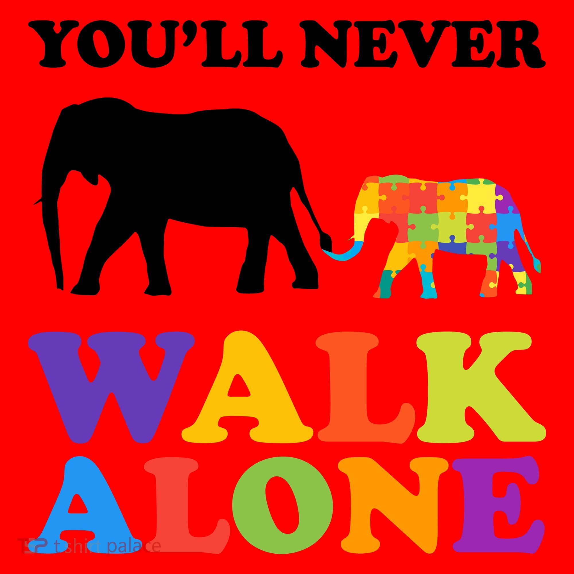 Youll Never Walk Alone Autism Awareness Elephant Santa Hat