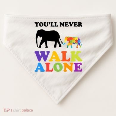 Youll Never Walk Alone Autism Awareness Elephant USA-Made Doggie Bandana