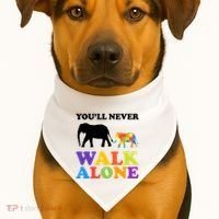 Youll Never Walk Alone Autism Awareness Elephant USA-Made Doggie Bandana thumb 1