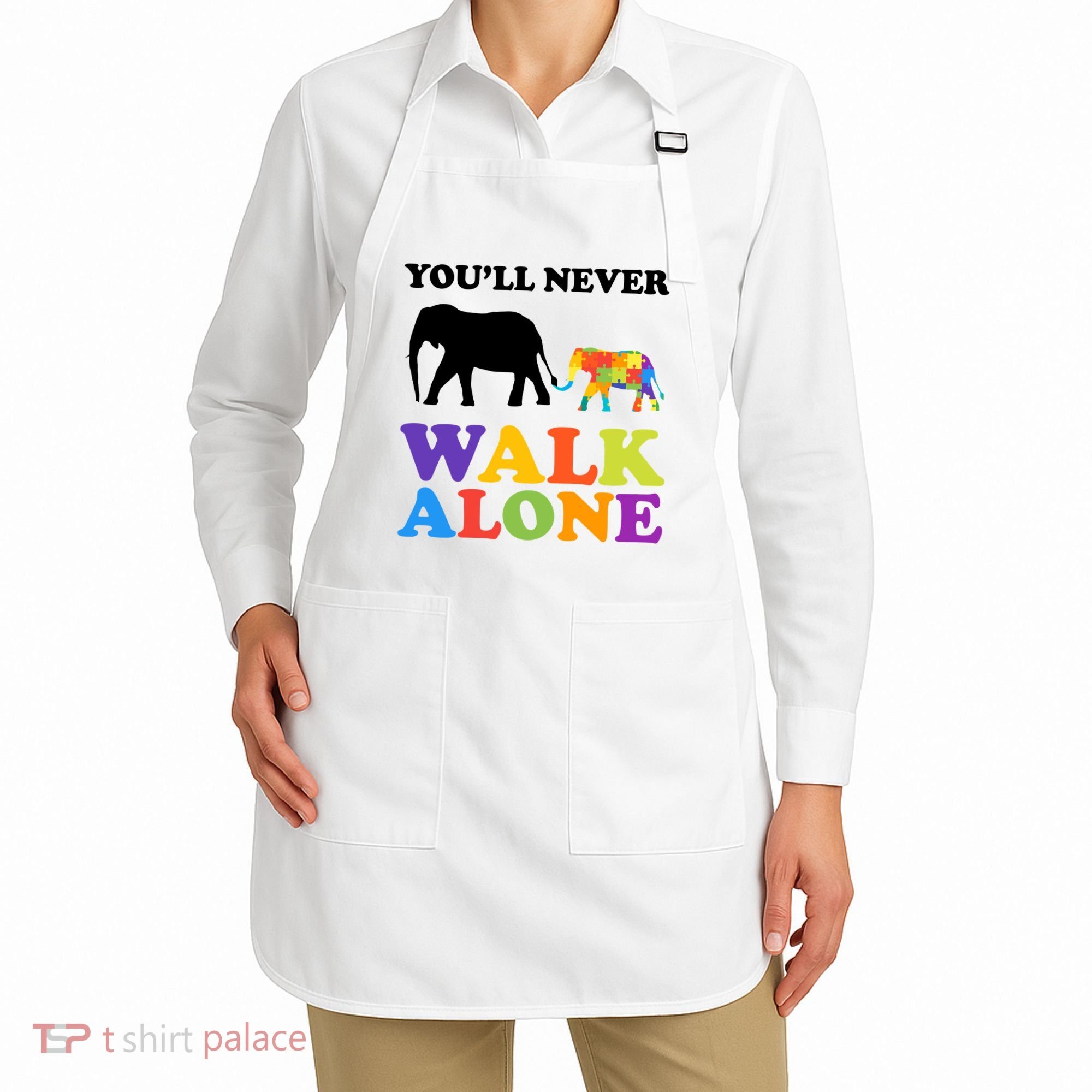 Youll Never Walk Alone Autism Awareness Elephant Apron