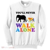 Youll Never Walk Alone Autism Awareness Elephant Sweatshirt thumb 0