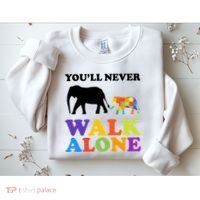 Youll Never Walk Alone Autism Awareness Elephant Sweatshirt thumb 2