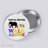 Youll Never Walk Alone Autism Awareness Elephant Button thumb 0