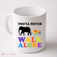 Youll Never Walk Alone Autism Awareness Elephant Coffee Mug thumb 0
