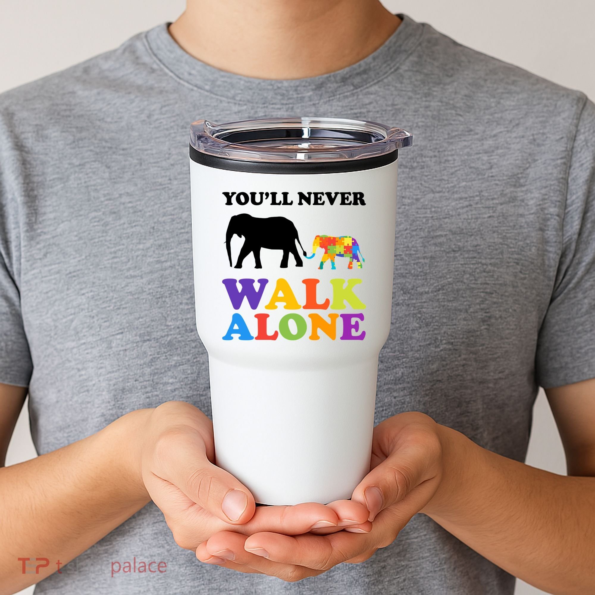 Youll Never Walk Alone Autism Awareness Elephant Tumbler