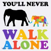 Youll Never Walk Alone Autism Awareness Elephant Mousepad thumb 1