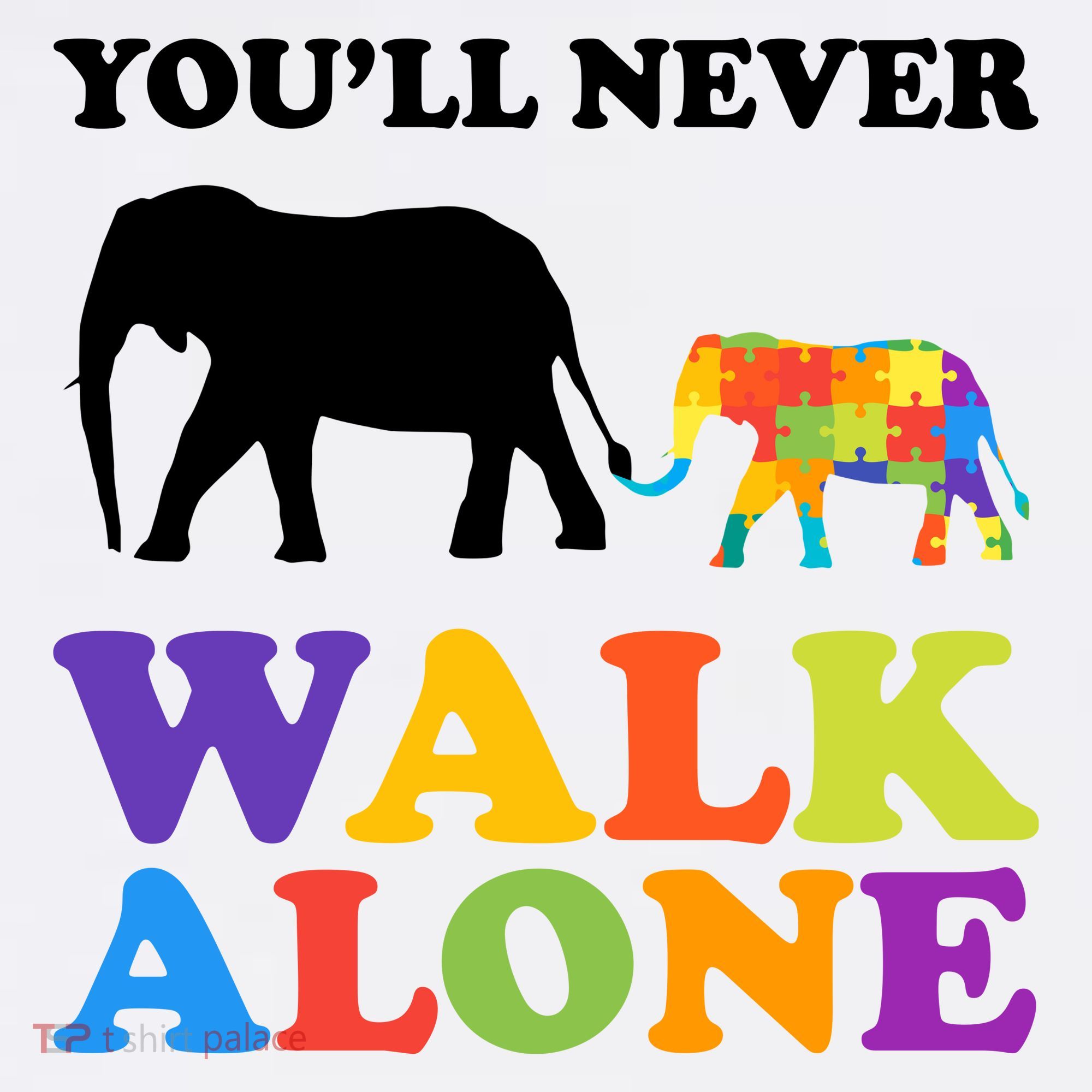 Youll Never Walk Alone Autism Awareness Elephant Mousepad