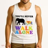 Youll Never Walk Alone Autism Awareness Elephant Tank Top thumb 3