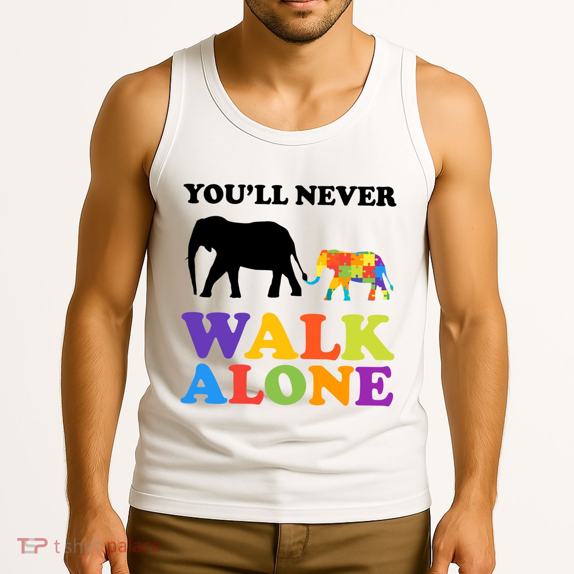 Youll Never Walk Alone Autism Awareness Elephant Tank Top