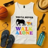 Youll Never Walk Alone Autism Awareness Elephant Tank Top thumb 4