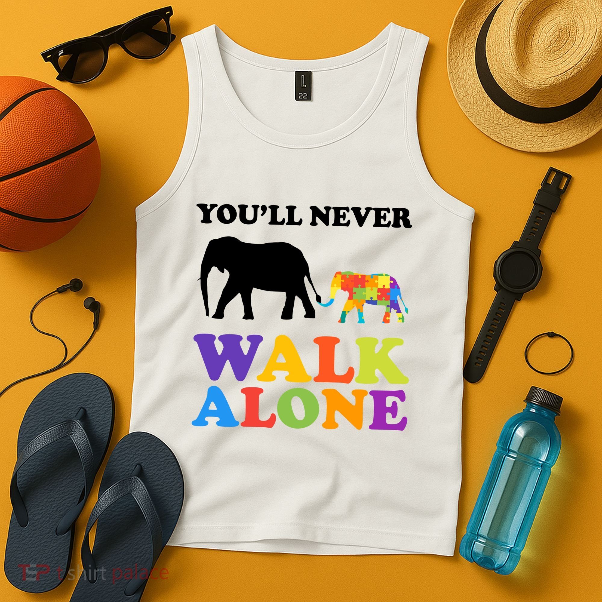 Youll Never Walk Alone Autism Awareness Elephant Tank Top
