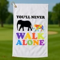 Youll Never Walk Alone Autism Awareness Elephant Golf Towel thumb 1