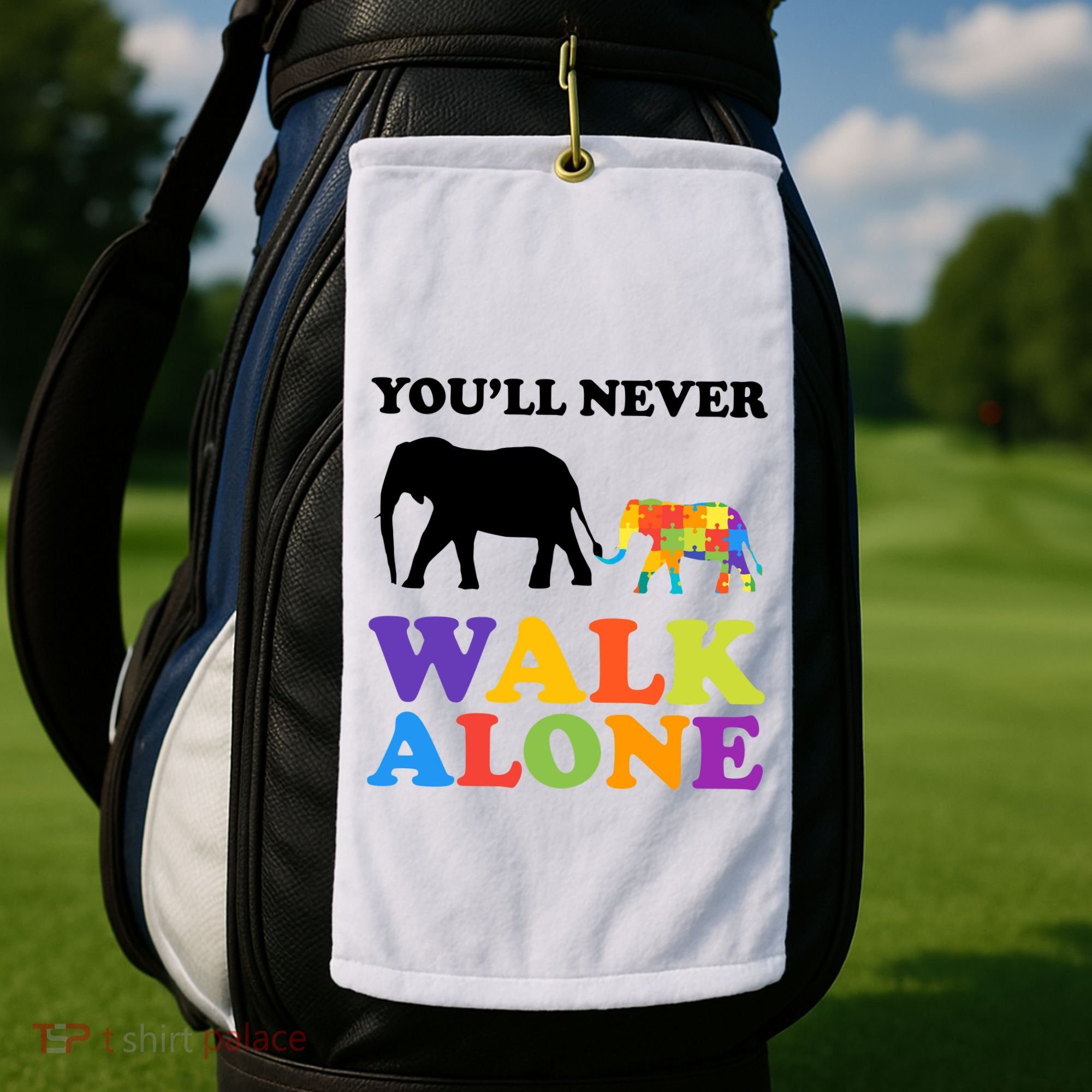 Youll Never Walk Alone Autism Awareness Elephant Golf Towel